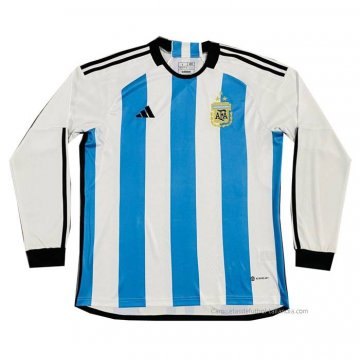 1ª Camiseta Argentina 3 Estrellas Manga Larga 2022 1ª Camiseta Argentina 3 Estrellas Manga Larga 2022