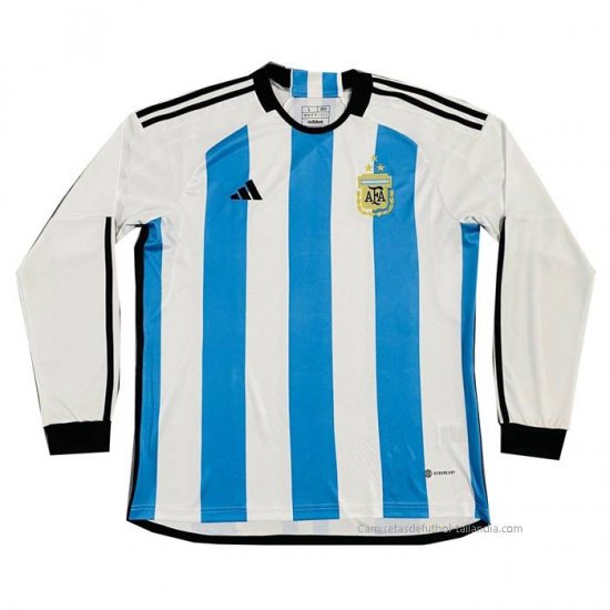1ª Camiseta Argentina 3 Estrellas Manga Larga 2022 - Haga un click en la imagen para cerrar