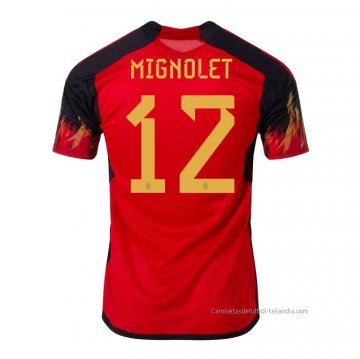 1ª Camiseta Belgica Jugador Mignolet 2022 1ª Camiseta Belgica Jugador Mignolet 2022