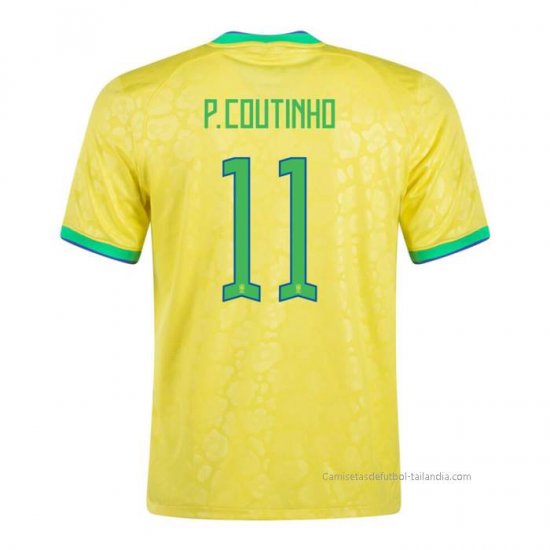 1ª Camiseta Brasil Jugador P.Coutinho 2022 - Haga un click en la imagen para cerrar