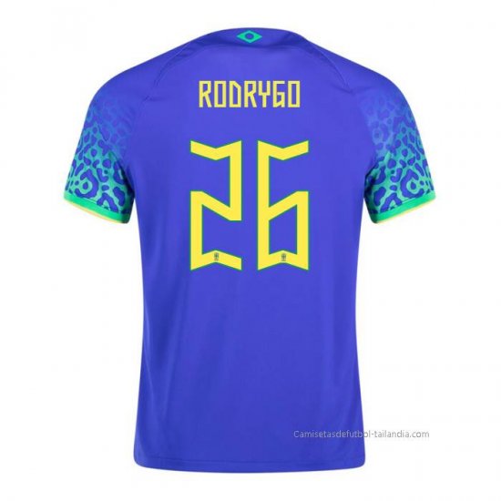 2ª Camiseta Brasil Jugador Rodrygo 2022 - Haga un click en la imagen para cerrar
