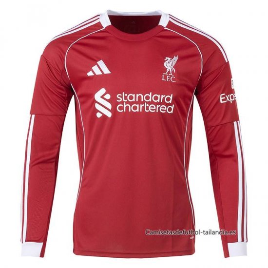 1ª Camiseta Liverpool Manga Larga 2025-2026 - Haga un click en la imagen para cerrar