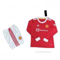 1ª Camiseta Manchester United Manga Larga Nino 2021-2022