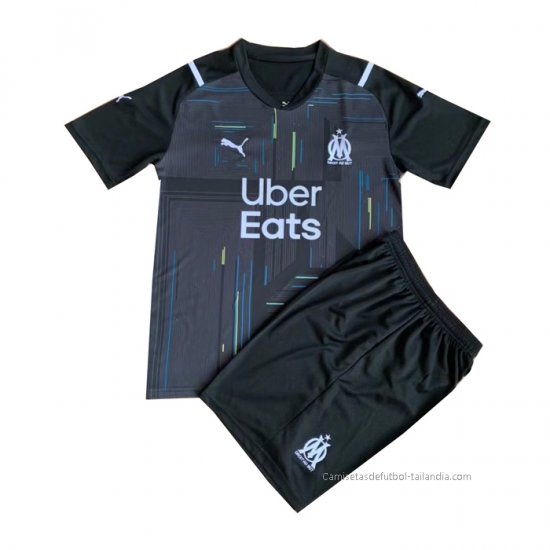 Camiseta Olympique Marsella Portero Nino 2021-2022 Negro - Haga un click en la imagen para cerrar