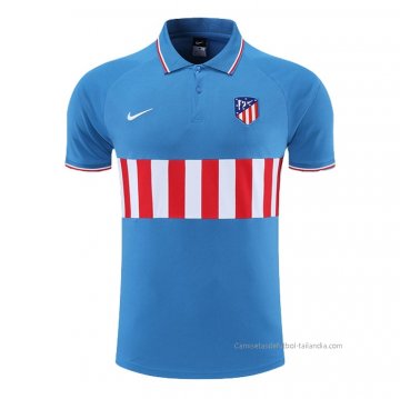 Camiseta Polo del Atletico Madrid 2022-2023 Azul Camiseta Polo del Atletico Madrid 2022-2023 Azul