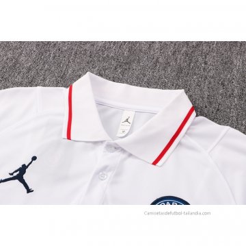 Camiseta Polo del Paris Saint-Germain Jordan 2021-2022 Blanco