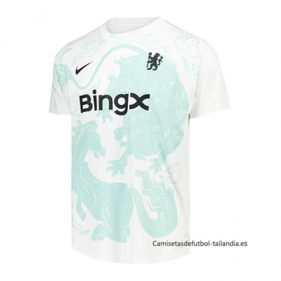 Camiseta Pre Partido del Chelsea 2025-2026 Blanco Verde - Haga un click en la imagen para cerrar