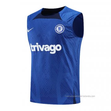 Camiseta de Entrenamiento Chelsea Sin Mangas 2022 Azul Camiseta de Entrenamiento Chelsea Sin Mangas 2022 Azul