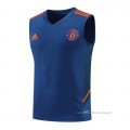 Camiseta de Entrenamiento Manchester United Sin Mangas 2022-2023 Azul Oscuro