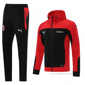 Chandal con Capucha del AC Milan 2021 Rojo