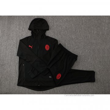 Chandal con Capucha del AC Milan 2021-2022 Negro