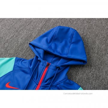 Chandal con Capucha del Barcelona 2021-2022 Azul