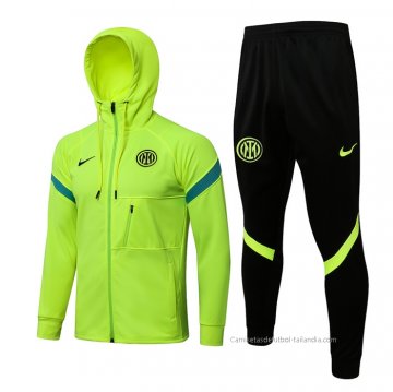 Chandal con Capucha del Inter Milan 2021-2022 Verde Chandal con Capucha del Inter Milan 2021-2022 Verde