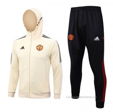 Chandal con Capucha del Manchester United 2023-2024 Amarillo Chandal con Capucha del Manchester United 2023-2024 Amarillo