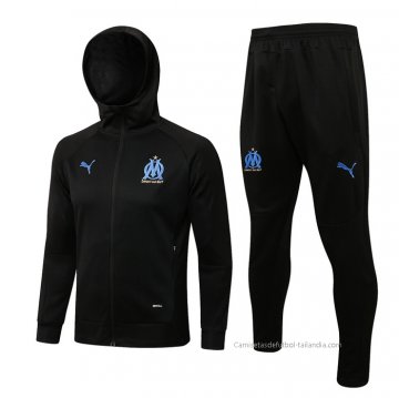 Chandal con Capucha del Olympique Marsella 2021-2022 Negro Chandal con Capucha del Olympique Marsella 2021-2022 Negro