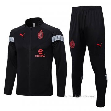 Chandal de Chaqueta del AC Milan 2022-2023 Negro y Rojo Chandal de Chaqueta del AC Milan 2022-2023 Negro y Rojo