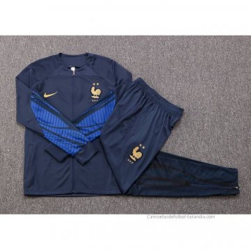 Chandal de Chaqueta del Francia Nino 2022-2023 Azul Oscuro