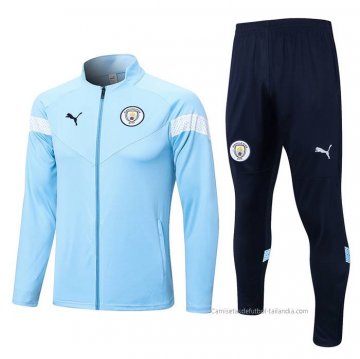 Chandal de Chaqueta del Manchester City 2022-2023 Azul Claro Chandal de Chaqueta del Manchester City 2022-2023 Azul Claro