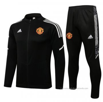 Chandal de Chaqueta del Manchester United 2021-2022 Negro y Blanco Chandal de Chaqueta del Manchester United 2021-2022 Negro y Blanco