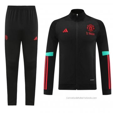 Chandal de Chaqueta del Manchester United Nino 2023-2024 Negro Chandal de Chaqueta del Manchester United Nino 2023-2024 Negro