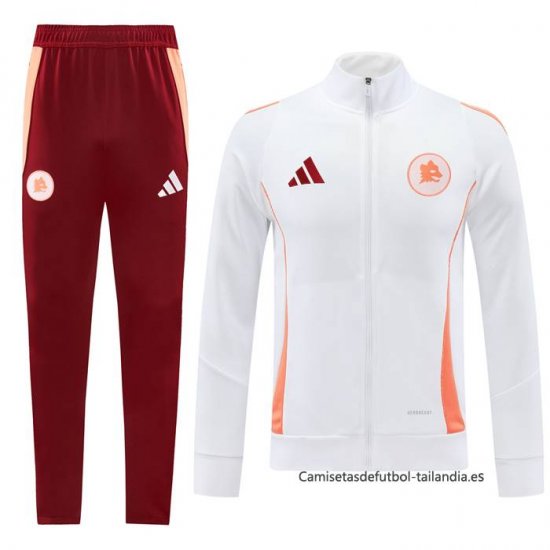 Chandal de Chaqueta del Roma 2024-2025 Blanco - Haga un click en la imagen para cerrar