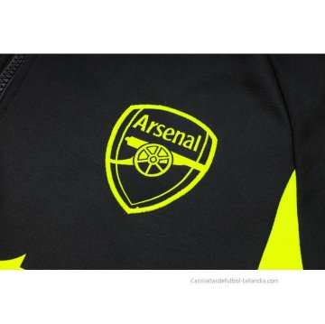 Chandal de Sudadera del Arsenal Nino 2023-2024 Negro y Verde