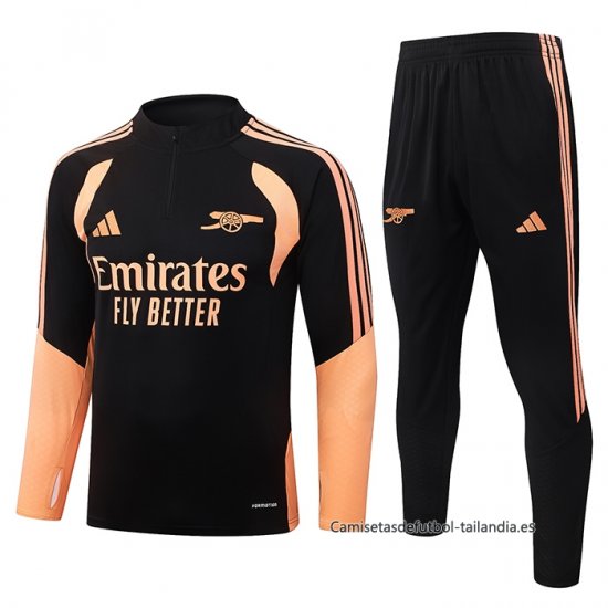 Chandal de Sudadera del Arsenal Nino 2026-2027 Negro Naranja - Haga un click en la imagen para cerrar