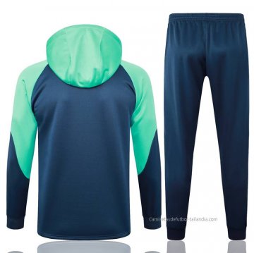 Chandal de Sudadera del Barcelona 2023-2024 Azul y Verde