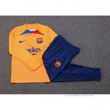 Chandal de Sudadera del Barcelona Nino 2022-2023 Naranja