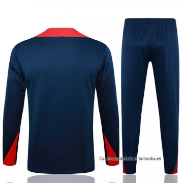 Chandal de Sudadera del Barcelona Nino 2024-2025 Azul y Rojo