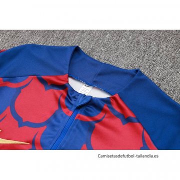 Chandal de Sudadera del Barcelona Nino 2024-2025 Azul y Rojo