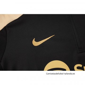 Chandal de Sudadera del Barcelona Nino 2024-2025 Negro Oro