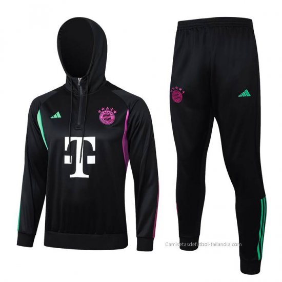 Chandal de Sudadera del Bayern Munich Nino 2023-2024 Negro y Blanco - Haga un click en la imagen para cerrar