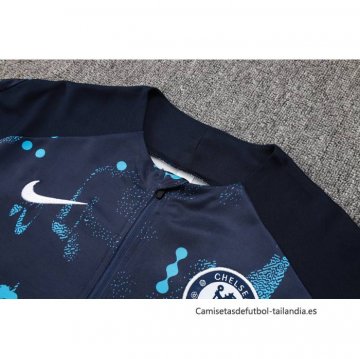 Chandal de Sudadera del Chelsea 2024-2025 Azul Oscuro