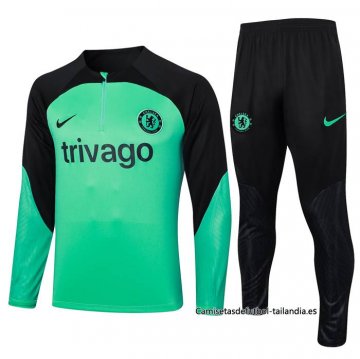 Chandal de Sudadera del Chelsea Nino 2023-2024 Verde Chandal de Sudadera del Chelsea Nino 2023-2024 Verde