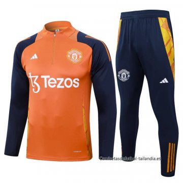 Chandal de Sudadera del Manchester United 2024-2025 Naranja Chandal de Sudadera del Manchester United 2024-2025 Naranja