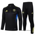 Chandal de Sudadera del Manchester United Nino 2025-2026 Negro Amarillo