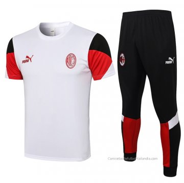 Chandal del AC Milan Manga Corta 2021-2022 Blanco Chandal del AC Milan Manga Corta 2021-2022 Blanco