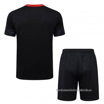 Chandal del AC Milan Manga Corta 2025-2026 Negro - Pantalon Corto