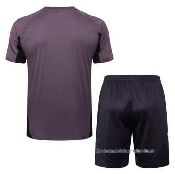 Chandal del Arsenal Manga Corta 2024-2025 Gris Purpura - Pantalon Corto
