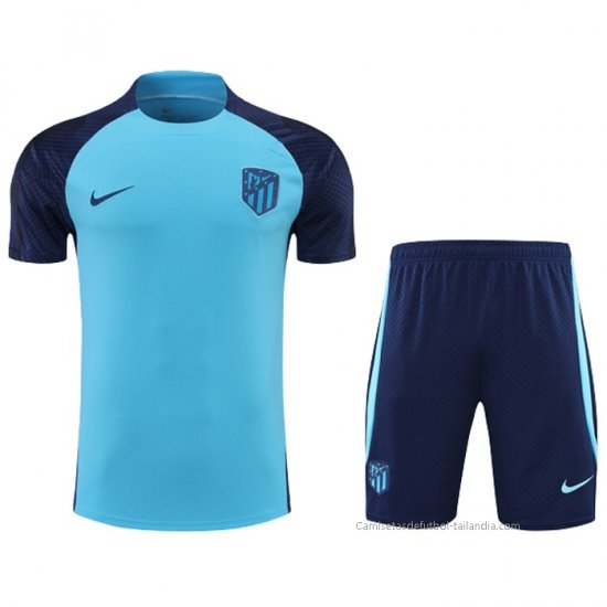 Chandal del Atletico Madrid Manga Corta 2022-2023 Azul - Pantalon Corto - Haga un click en la imagen para cerrar