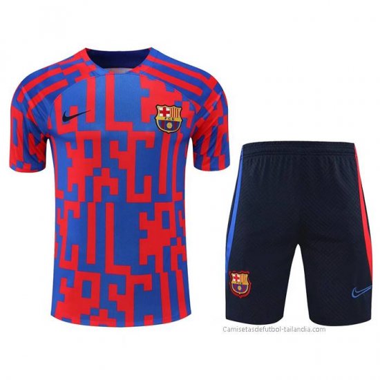 Chandal del Barcelona Manga Corta 2022-2023 Rojo y Azul - Pantalon Corto - Haga un click en la imagen para cerrar