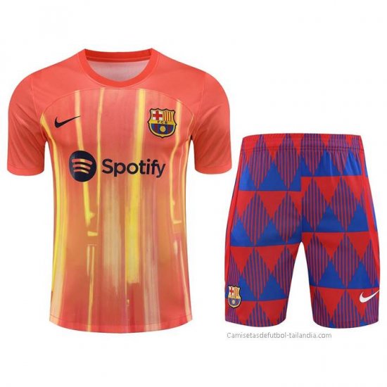 Chandal del Barcelona Manga Corta 2023-2024 Naranja - Pantalon Corto - Haga un click en la imagen para cerrar