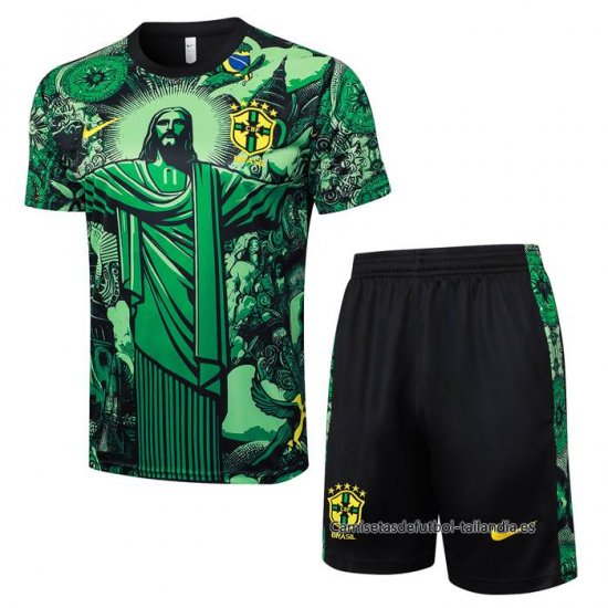 Chandal del Brasil Jesus Manga Corta 2024-2025 Verde - Pantalon Corto - Haga un click en la imagen para cerrar