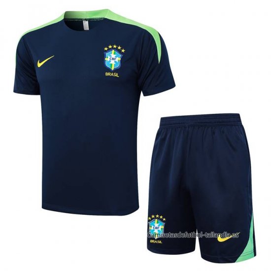 Chandal del Brasil Manga Corta 2024-2025 Azul - Pantalon Corto - Haga un click en la imagen para cerrar