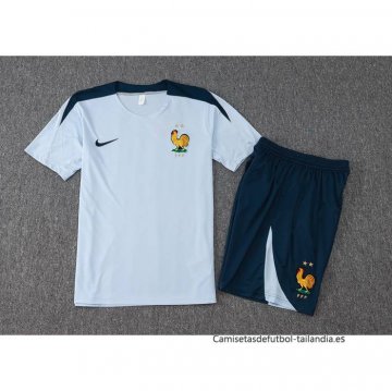Chandal del Francia Manga Corta 2024-2025 Azul Claro - Pantalon Corto