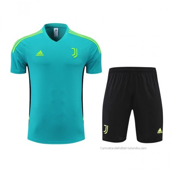 Chandal del Juventus Manga Corta 2022-2023 Azul y Verde - Pantalon Corto - Haga un click en la imagen para cerrar