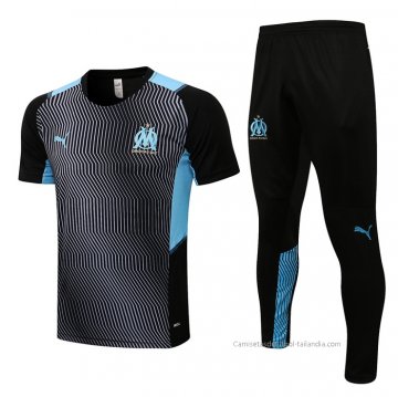 Chandal del Olympique Marsella Manga Corta 2021-2022 Negro Chandal del Olympique Marsella Manga Corta 2021-2022 Negro