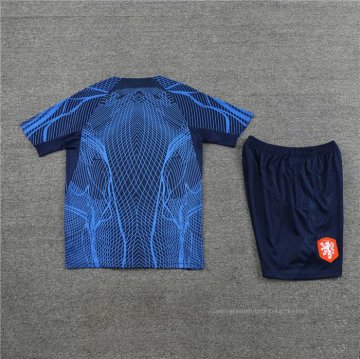 Chandal del Paises Bajos Manga Corta 2022-2023 Azul - Pantalon Corto
