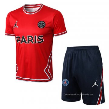 Chandal del Paris Saint-Germain Jordan Manga Corta 2022-2023 Rojo - Pantalon Corto Chandal del Paris Saint-Germain Jordan Manga Corta 2022-2023 Rojo - Pantalon Corto
